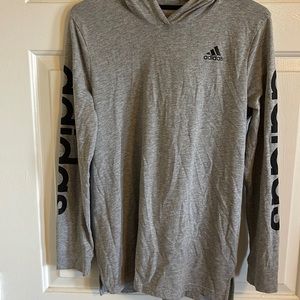 Long sleeved hooded adidas shirt